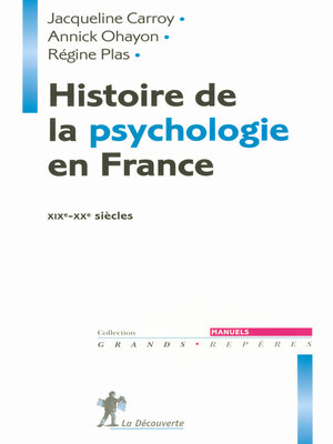 cover image of Histoire de la psychologie en France